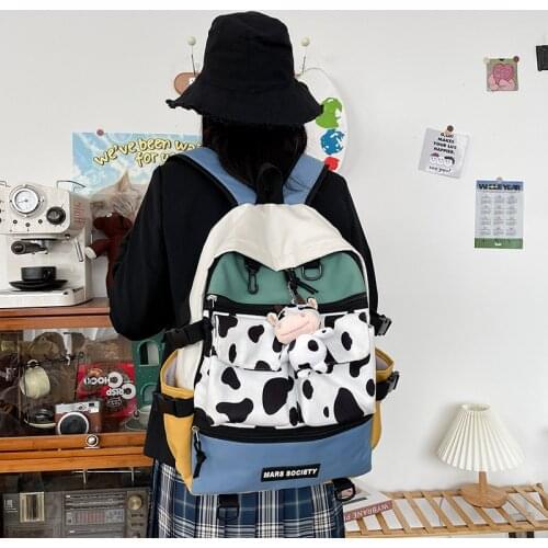 Lovely Women Canvas Backpack Cute Backpack Large Capacity Multi Pocket School Bags for Teenage Girls Mochilas