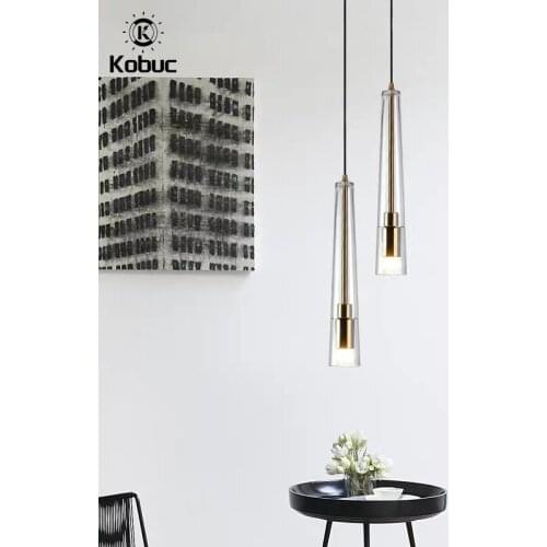 Tiooka Minimalist Clear Glass Pendant-Light Indoor Bar Hanging-light E27 Bulb Lamp 220V for Bedside Dining room Kitchen LED