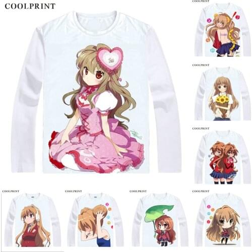 Moe Anime Toradora! T-Shirts Multi-style Long Sleeve Shirts Palmtop Tiger Te Nori Taiga Aisaka Taiga Ryuji Takasu Cosplay Shirt