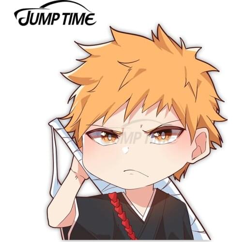 Jump Time 13 x 8.5cm Vinyl Peeker Car Stickers Ichigo Anime Avatar Car Decals Funny Bumper Motorcycle Waterproof Car Accessories