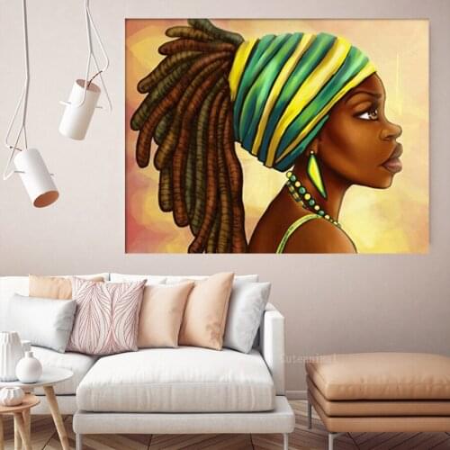 New Diamond embroidery full drill square round African art woman Diamond painting stitch cross braids girl Diamond mosaic Sale