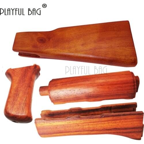 PB Playful bag Outdoor sport Renxiang AK47 solid wood set Safflower pear wood Gel ball gun refitting accessory CS DIY toy QC15S