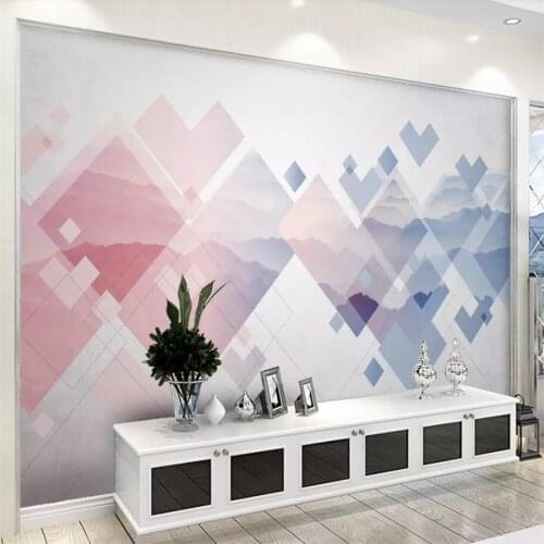Beibehang Custom wallpaper 3d stereo photo mural new Chinese ink landscape geometry simple modern TV background wall paper mural