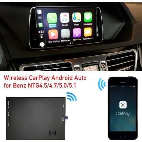 E class W212 radio screen upgraded wireless apple carplay decoder box android auto interface module using original controls mic