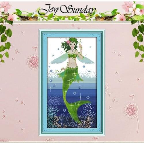Mermaid (3) Patterns Counted Cross Stitch DIY 11CT 14CT Cross Stitch Sets Wholesale Cross-Stitch Kits Embroidery Needlework
