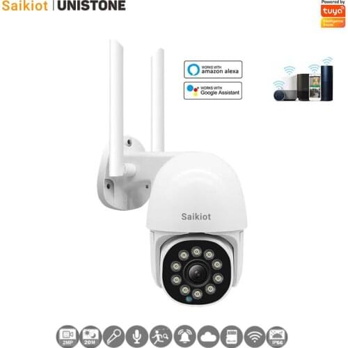 Saikiot Tuya Smart 3MP WIFI Google / Alexa Supported Waterproof Speed Dome Dual Light with Auto Tracking Camera
