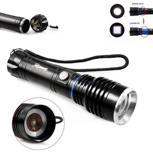 SKYWOLFEYE T71 1000 Lumen 5 Modes Zoomable XM-L T6 LED Rechargeable Flashlight Focus Lamp