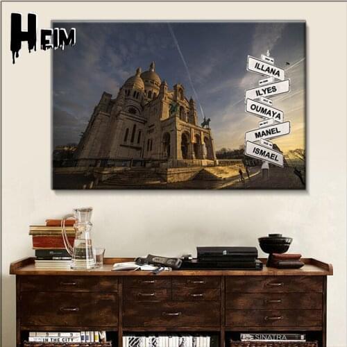 Modern landscape painting, canvas painting, personalized posters, customized photos, commemorative road signs, 2-5 name / date