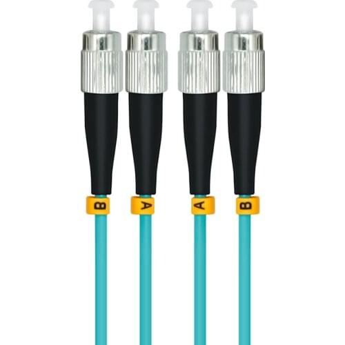 Indoor Armored 20 Meters FC-FC Duplex 10 Gigabit 50/125 Multi-mode Fiber Optical Cable OM3 Aqua 10GB FC to FC Patch Cord Jumper