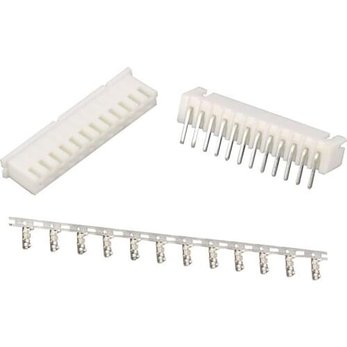 XH2.54-12P 12Pin Curved needle spacing 2.54mm connectors Male and Female Plug + terminals