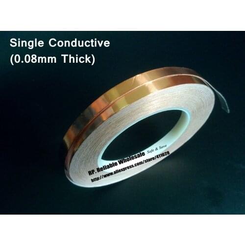 1 Roll 10mm*30 meters *0.08mm Thickness One Side Adhesive, Single Sided Conductive Copper Foil Tape