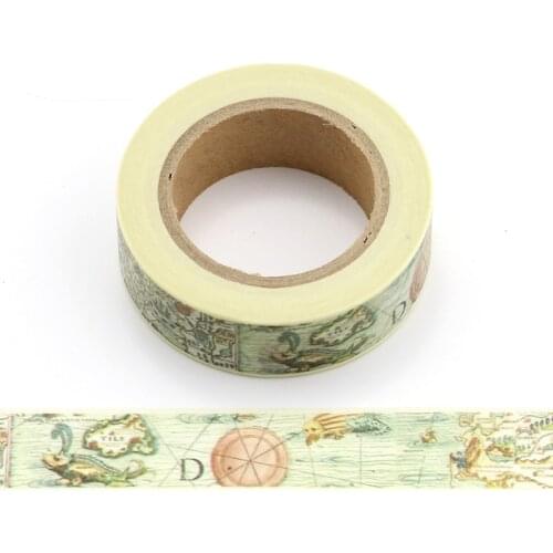 10PCS/lot Decorative Retro World Map Washi Tapes Paper for Planner Scrapbook Bullet journal Adhesive Tape 15mmx10m School Supply
