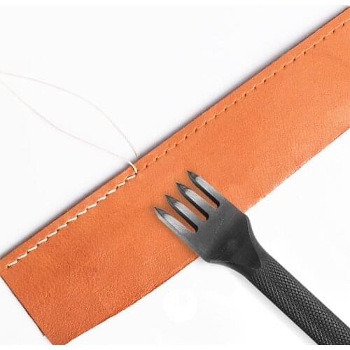 2/4 Prong Wallet Bags Belts Leather Punching Tools Practical Leather Punch Tool Durable Leather DIY Craft Carving Tool