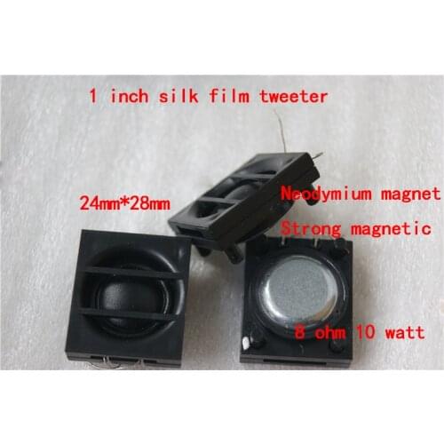 2pcs 24*28MM 8ohm 5W Dome silk film Tweeters Neodymium Speaker Loudspeaker