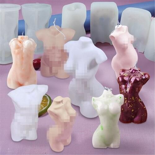 3D Human Body Shaped Candle DIY Silicone Mold Ice Block Gypsum Molds Cake Mould