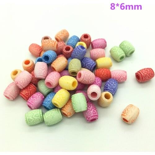 50pcs 8*6mm Mixed Colors Acrylic Perforation Beads DIY Jewelry Making Earrings Necklace Bracelet Accessories #MIx45