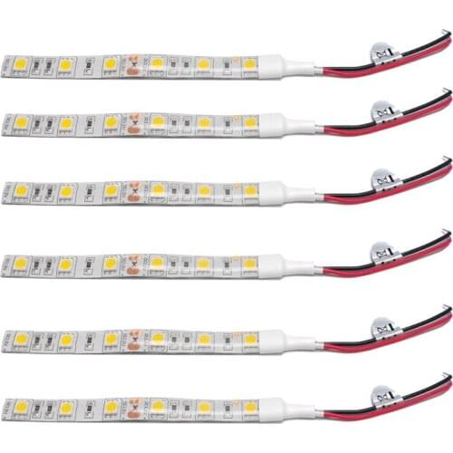 6Pcs 10cm Waterproof 5050 Led Strip Lights Dc 12V Caravan Boat Car, Red & Warm White