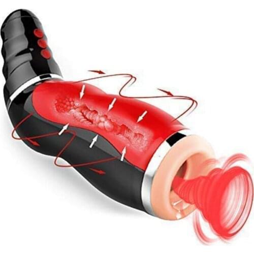Automatical Sucking Rotating Thrusting Penis Oral Sex Electric Suction Cup 10 Speeds Vibration Female Moans Male Masturbator