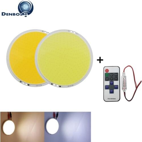 Dimmable with remote controller small sun 108mm 12V 50W round COB high powr white warm white led cob chip for 12V light source