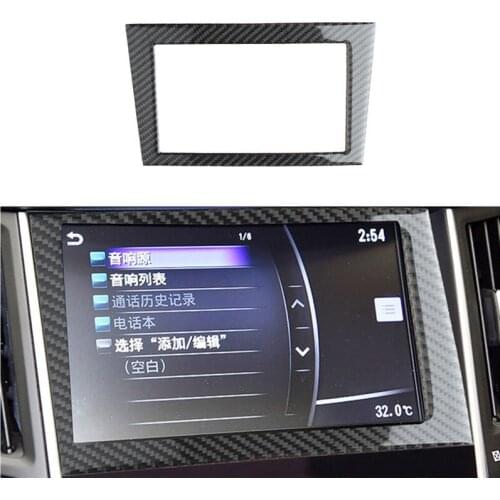 For Infiniti Q50 Q60 2014 2015 2019 Carbon Fiber Color Inner Center Navigation Frame Cover Car Sticker