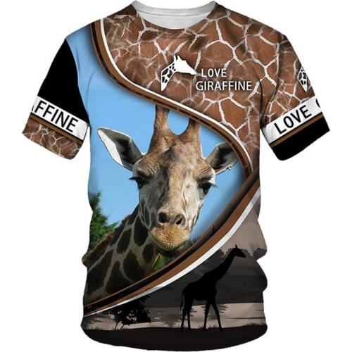 CLOOCL Love Giraffine Men T-shirt Newest 10 Design Love Animals Series Men Clothing Women Pullovers Tops Harajuku Streetwear
