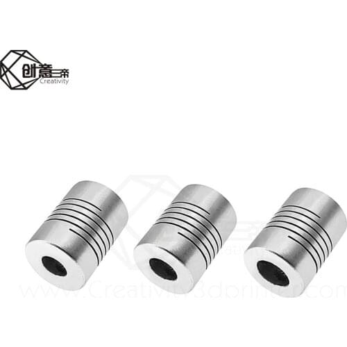Coupling Flexible OD 19x25mm(7x7mm 7x8mm 8x8mm 8x10mm 10x10mm)Special size 3D part Silver CNC Motor Jaw Shaft Coupler 5mm To 8mm