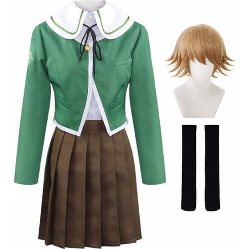 Anime Danganronpa Kuma Chihiro Fujisaki Cosplay Costume Womens JK Uniforms Suit Costume