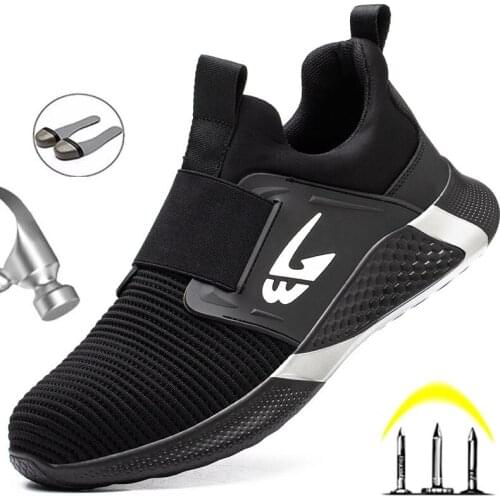 Lightweight Work Safety Boots Men Safety Shoes Work Sneakers Anti-puncture Anti-puncture Work Shoes Men Steel Toe Shoes Footwear