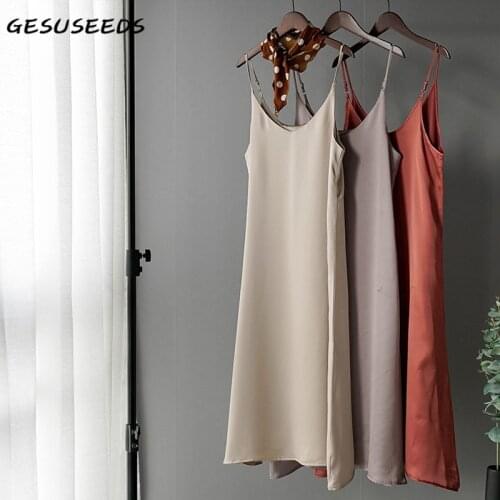 Summer spaghetti strap dress women sexy dresses satin v neck dress party solid dresses black midi dress blue boho vestidos 2021