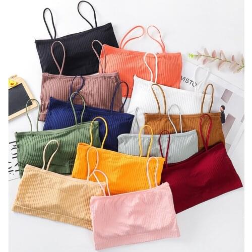 Summer Women Tube Tops Invisible Bra Seamless Underwear Female Bralette Push Up Crop Top Sexy Lingerie Women Striped Samisole