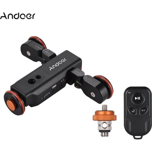 Andoer L4 PRO Camera Video Dolly with Scale Electric Track Slider Wireless 3 Speed Adjustable Mini Slider Skater for DSLR