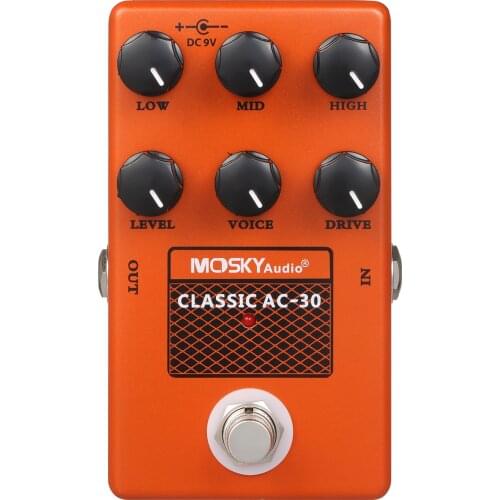 MOSKYaudio Electric Guitar Bass Effect Pedal Cabinet Simulator Speaker Emulator with Level/Low/High/Mid/Drive/Voice Controls