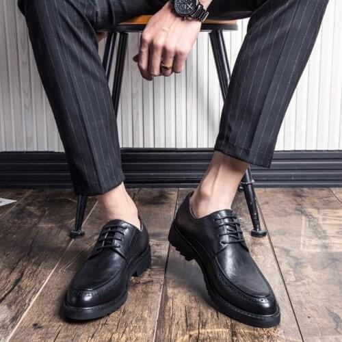 2019 Spring autumn New Arrival Retro Design Men Classic Business Formal Shoes Pointed Toe leather shoes Men Oxford Shoes S4-13