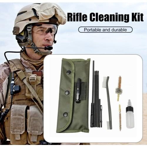 22cal Gun Cleaning Kit Universal Butt Stock Cleaning Kits Nylon Brush Tools Kit for 223 22LR Hunting Outdoor Dropship