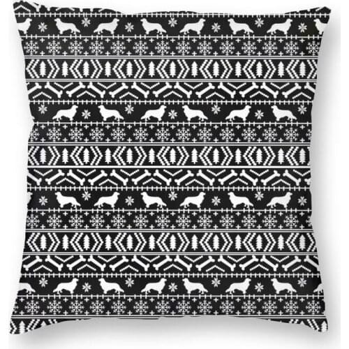 Cavalier King Charles Spaniel Christmas Pattern Square Pillow Case Home Decorative Dog Breed Cushion Cover Throw Pillow for Car