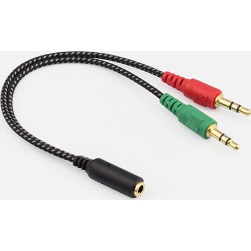 Nylon 2 in-1 Out,Support One Audio Source Only,Cable Compatible Compatible Car Home For Headphones Computer 23 SepZ9