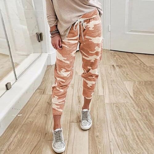 2020Ladies New Trousers Harajuku Style Tie-dye Fashion Casual Pants Print Camouflage Drawstring Elastic Band Sports Pant Autumn