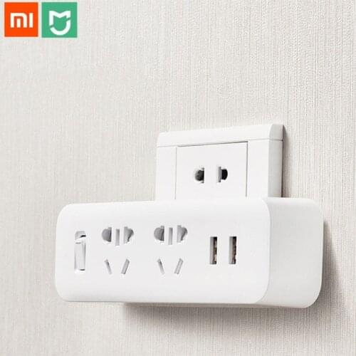 Original Xiaomi Mijia Power Strip Converter Portable Plug Travel Adapter for Home Office 5V 2.1A 2 Sockets 2 USB Fast Charging