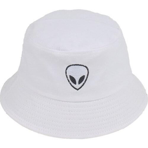 Alien pattern Bucket Hat Unisex Foldable embroidery Cap Hip Hop Gorros 2019 Men Summer Caps Women Panama Fishing Bucket Hat