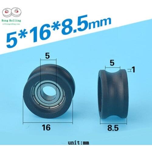 5*16*8.5 Black color 695zz coated bearing 695zz,nylon coated wheels,drawer samll pulley/wheels,equipment dedicated ferry