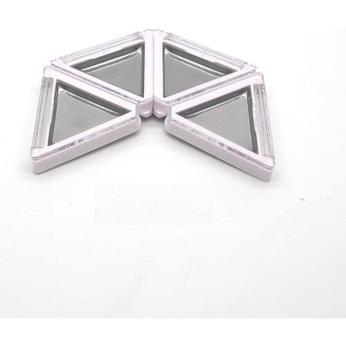 6g Empty Eyeshadow Compact White Fold Triangle Shaped Refillable Lipstick Palette DIY 4 Colors Compact Powder Container 25 pcs