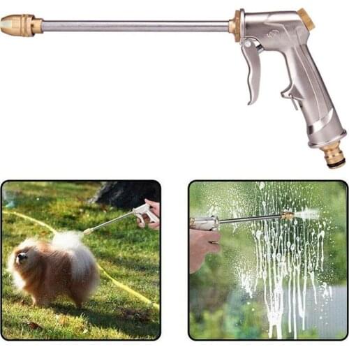 Expandable Magic Silver Hose Pipe High-pressure Car Adjustable Wash Spray Cleaning Hose Gun Home Flexible Water Watering Ga J8R5