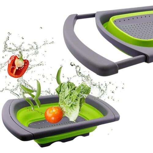 Collapsible Kitchen Colander Fruit Vegetable Strainer Drainer Washing Basket Plastic Drain Vegatable Basket