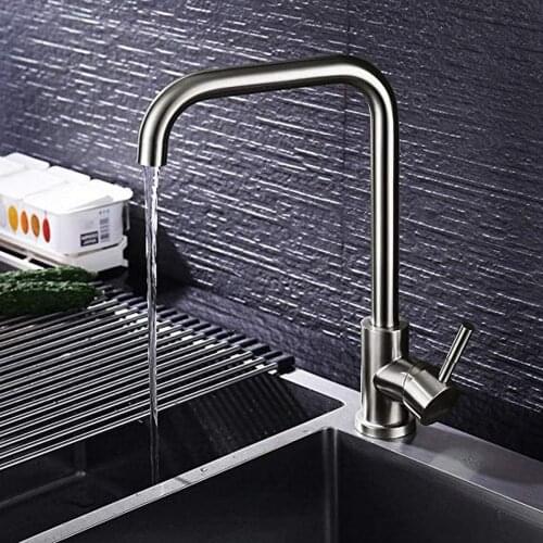 Stainless Steel Bathroom Faucets Cold And Hot Change Lead-free Circular Kitchen Faucet Mixer Add 3 Hot And Cold Water Pipes