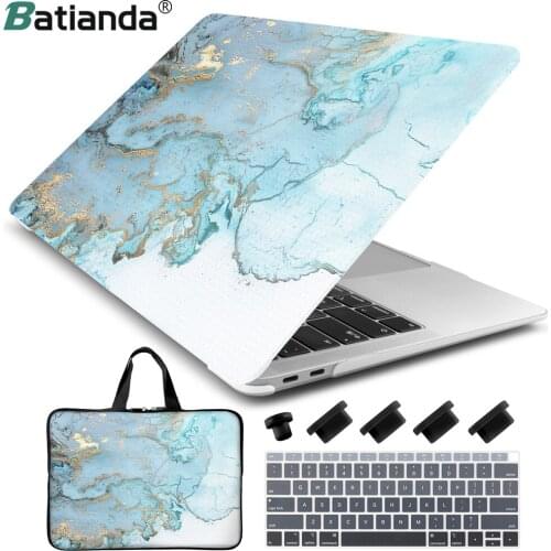 4 in 1 Set Marble Laptop Bag/Case Cover For Macbook Air 11 Retina Pro 13 15 with/out Touch Bar A1706 A1707 A1990 AIR 2018 A1932