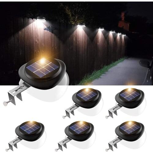 SMY Lighting LED Gutter Lights Outdoor, Upgraded Solar Gutter Lights IP55 Waterproof, Solar Fence Lights for Patio, Garden