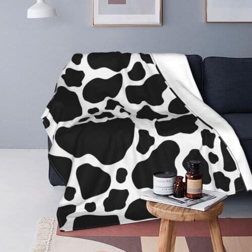 Cow Blanket Flannel All Season Animal Skin Multifunction Lightweight Throw Blankets for Bed Travel Plush Thin Quilt