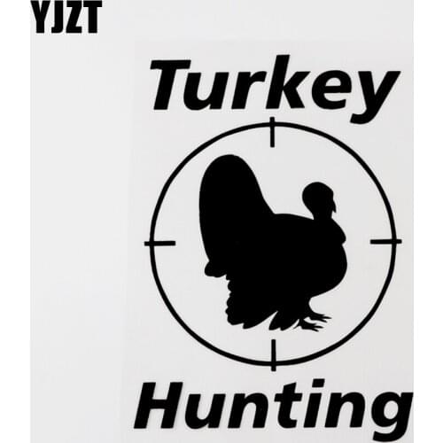 YJZT 11.5CM×16.4CM Fashion Graphical Turkey Hunting Vinyl Car Sticker Decal Black/Silver 8C-0598