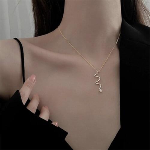 925 Sterling Silver Tassel Snake Charm Necklace For Women Creative Link Chain Pendant Elegant Party Jewelry dz702