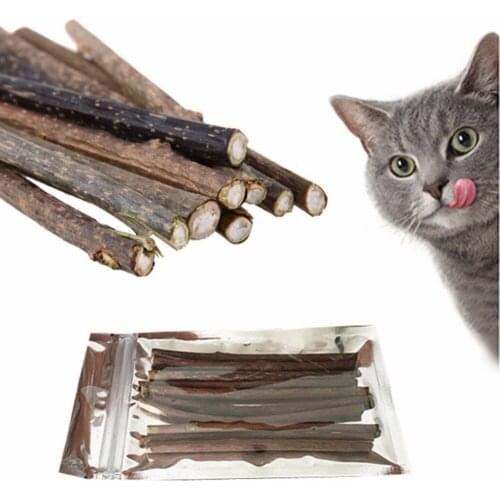 10/15/20pcs Pure Natural Catnip Pet Cat Toy Molar Toothpaste Branch Cleaning Teeth Silvervine Cat Snacks Sticks Pet Supplies